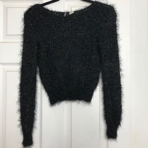 Cute All Black Furry Sweater